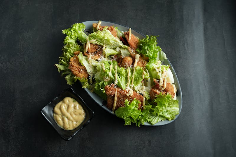 Caesar salad with romaine croutons and parmesan